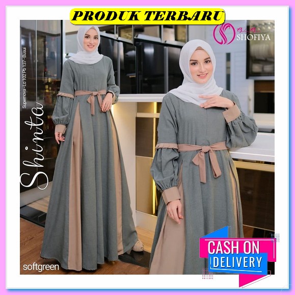 Gamis Wanita 2022 Promo Syari Jumbo Korean Style Brukat F6G7 Muslim Simple Motif Cewek Panjang Dress