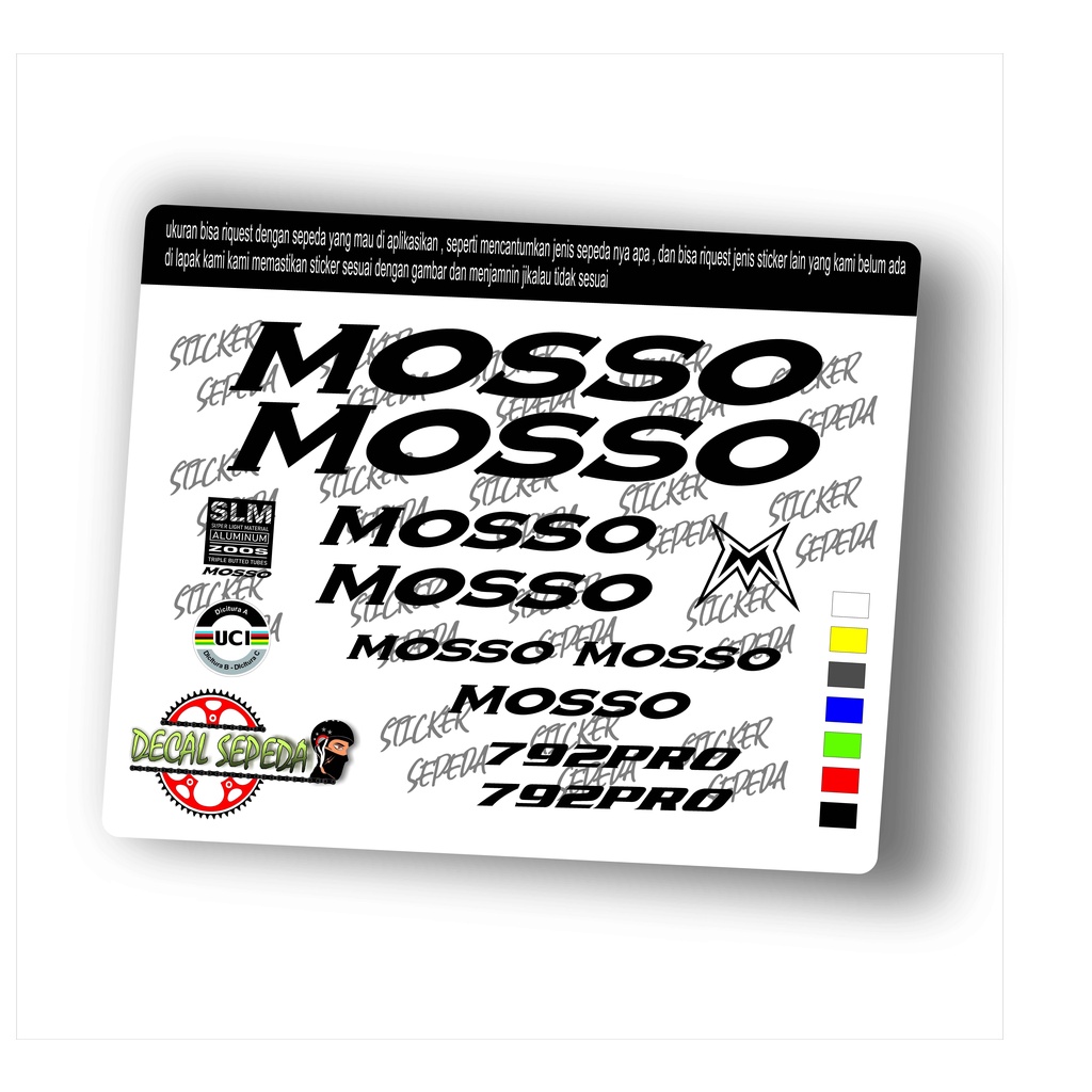 decal mosso - sticker sepeda mosso  full cutting