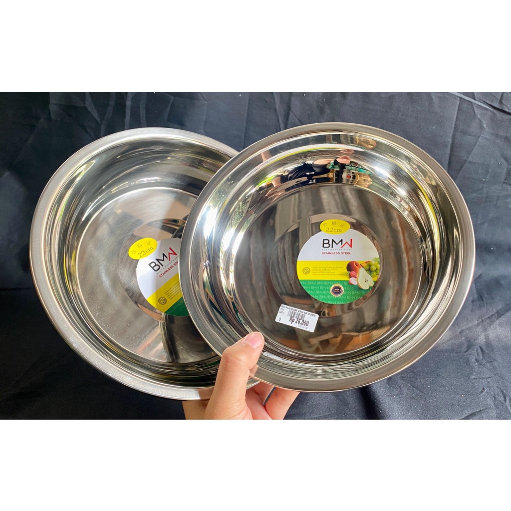 PIRING STENLIS TEBAL ANTI KARAT PIRING MAKAN 22CM