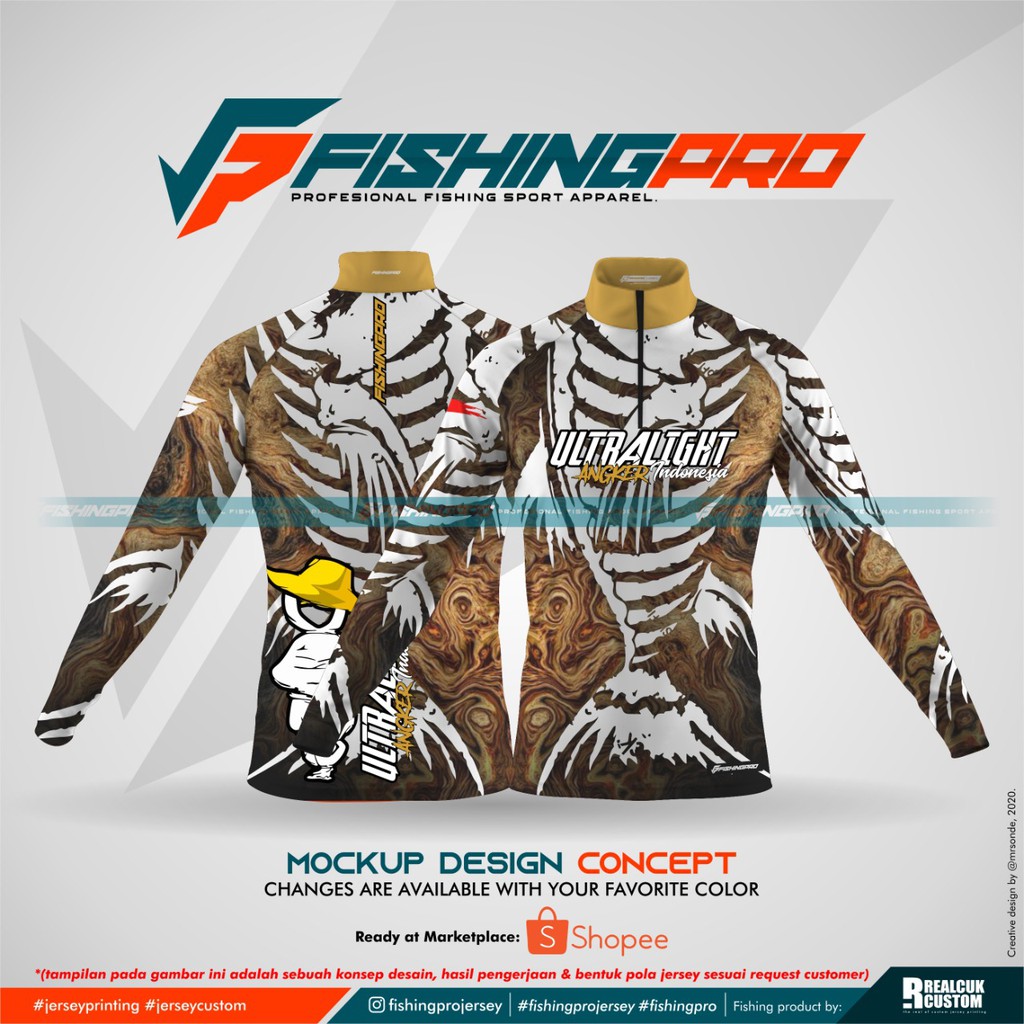 [ CUSTOM ] Jersey Mancing ULTRALIGHT ANGKER BONE Printing | Micro UV