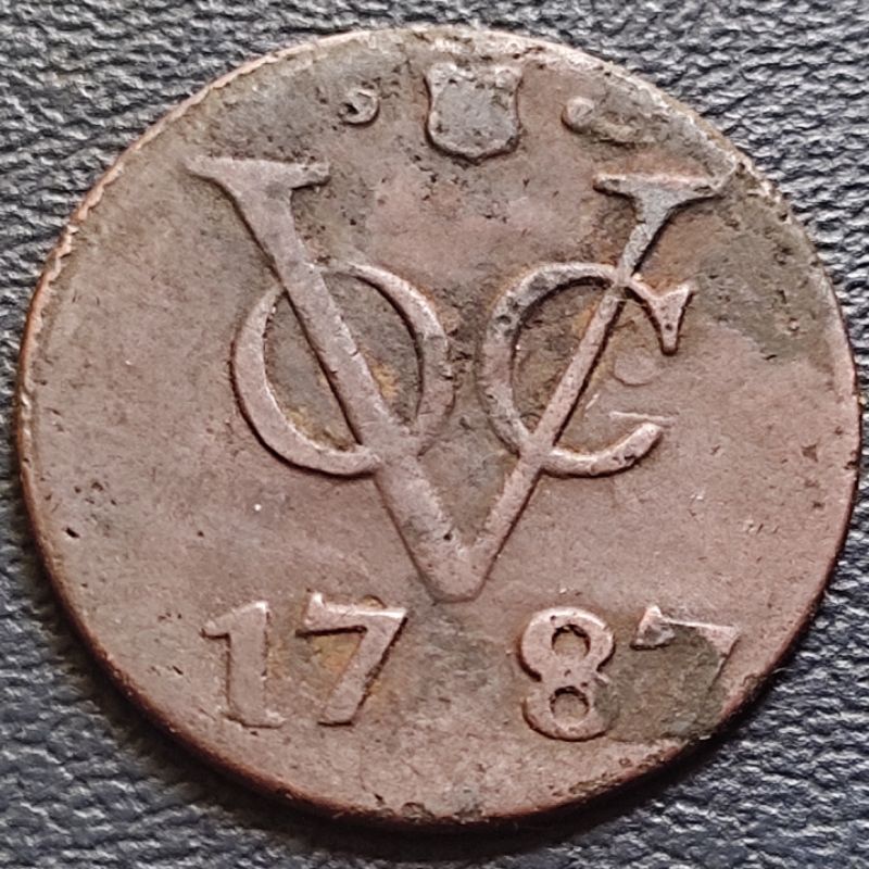 Uang Koin Kuno VOC 1 Duit Utrecht Tahun 1787