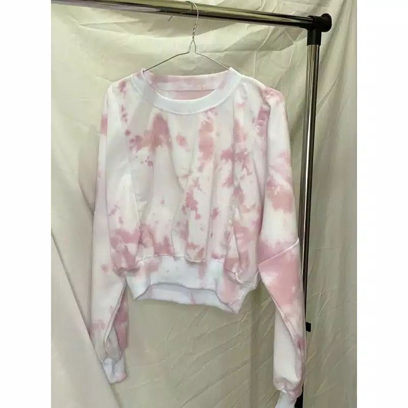 SWEATER CROP TIE DYE MURAH