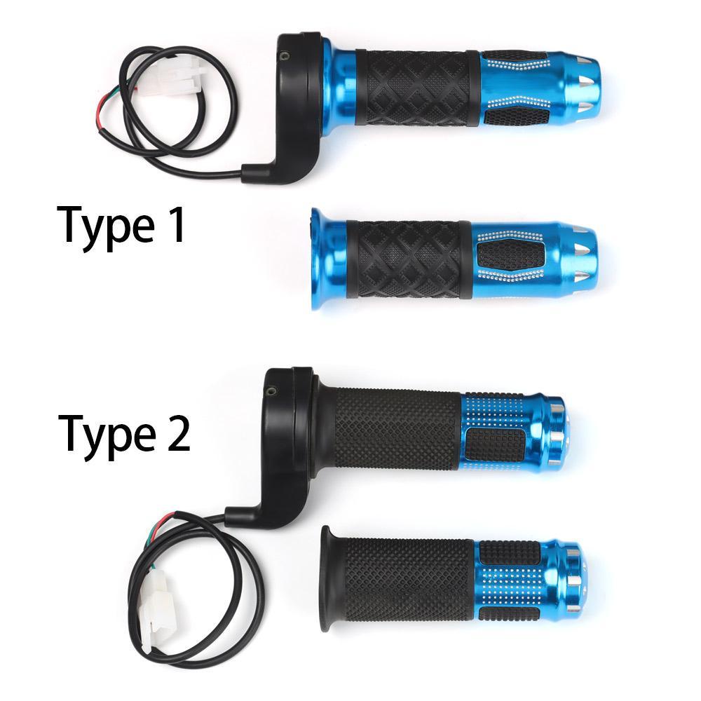 Nanas 1pasang E-Bike Throttle Grip Universal 3kabel Refitting Aksesoris Blue Twist Accelerator