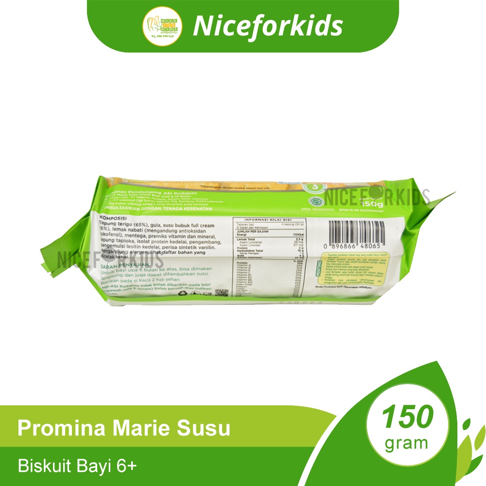 Promina Biskuit Marie Susu 150gr Usia 6 Bulan Ke Atas / Biskuit Bayi Cemilan / Mpasi Bayi