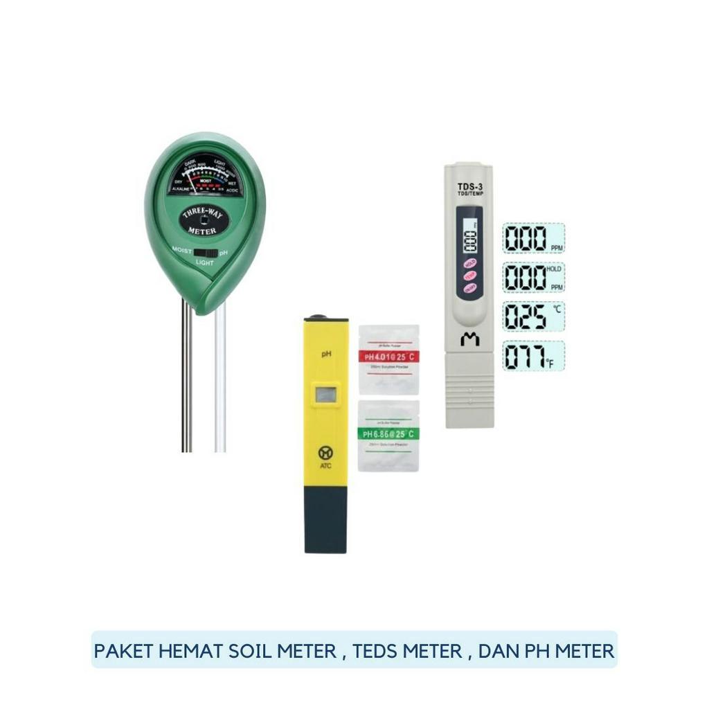 Mediatech Paket Ph Meter - TDS - Soil Meter/alat Ph Tanah - 1900124 / 1900130 / 19002 - G005