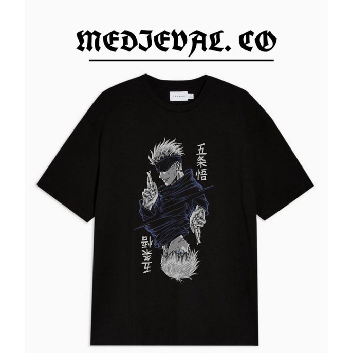 Kaos baju SATORU GOJO JUJUTSU KAISEN Anime Kuru TOGE INUMAKI KIZARU ITADORI Otsky Distro Pria wanita
