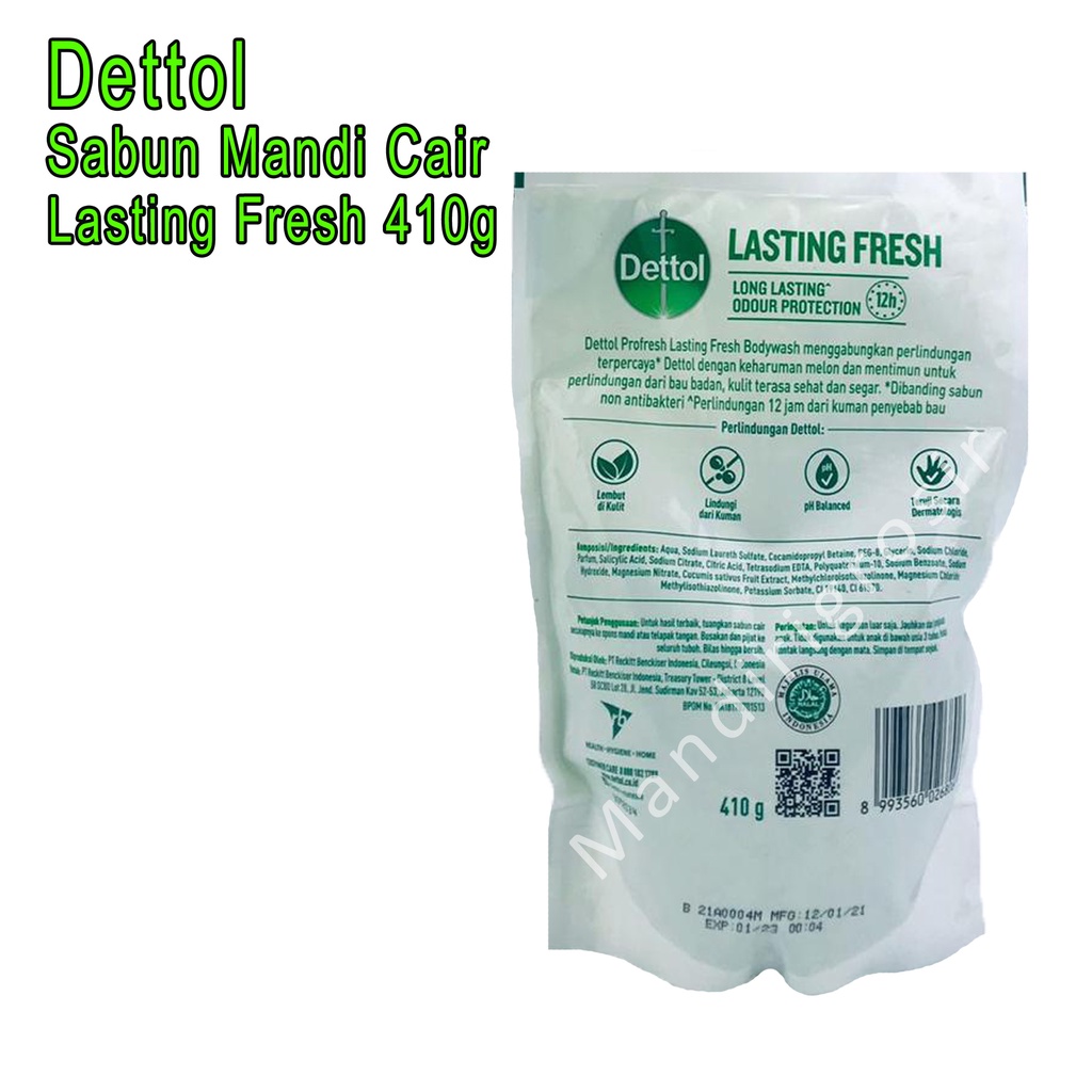 Sabun Mandi Cair *Dettol BodyWash * Lasting Fresh Refill * 410g