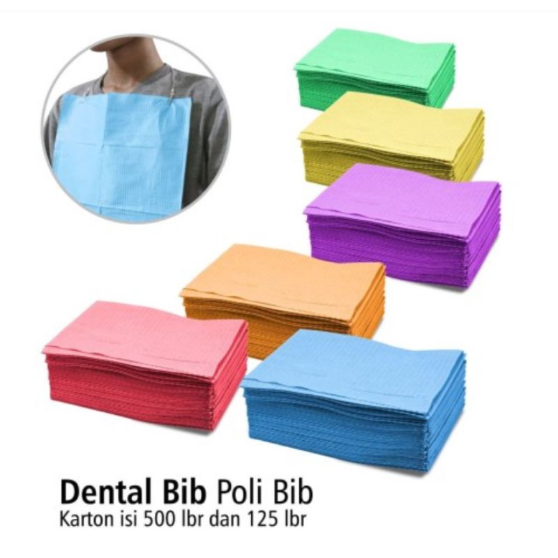 DENTAL BIB WARNA PINK KEMASAN PAK ISI 125 LEMBAR