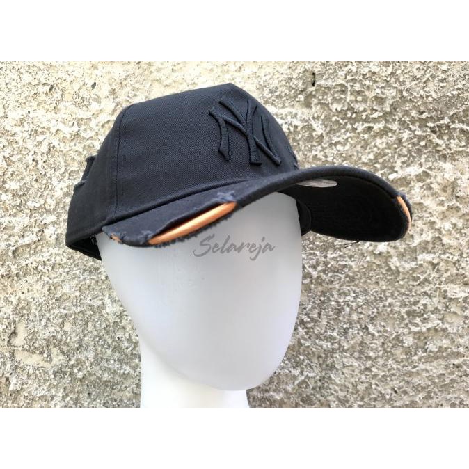 [[COD]] Topi New Era 940AF NY Yankee Cotton Damage Black Cap Original Resmi BERGARANSI Kode 21