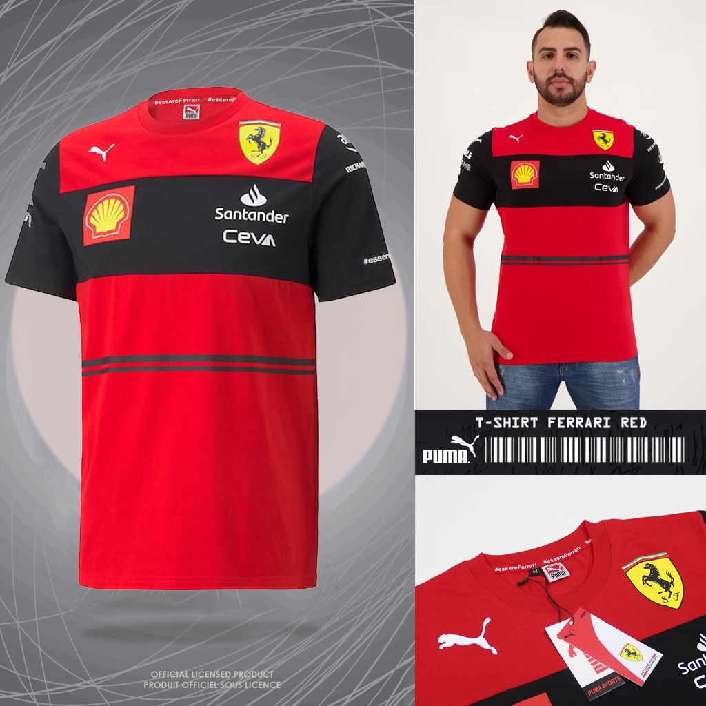 TEES PM FERRARI RED | KAOS RACING FERRARI PRIA LENGAN PENDEK PREMIUM | T-SHIRT SPORTY RED GRADE ORIG