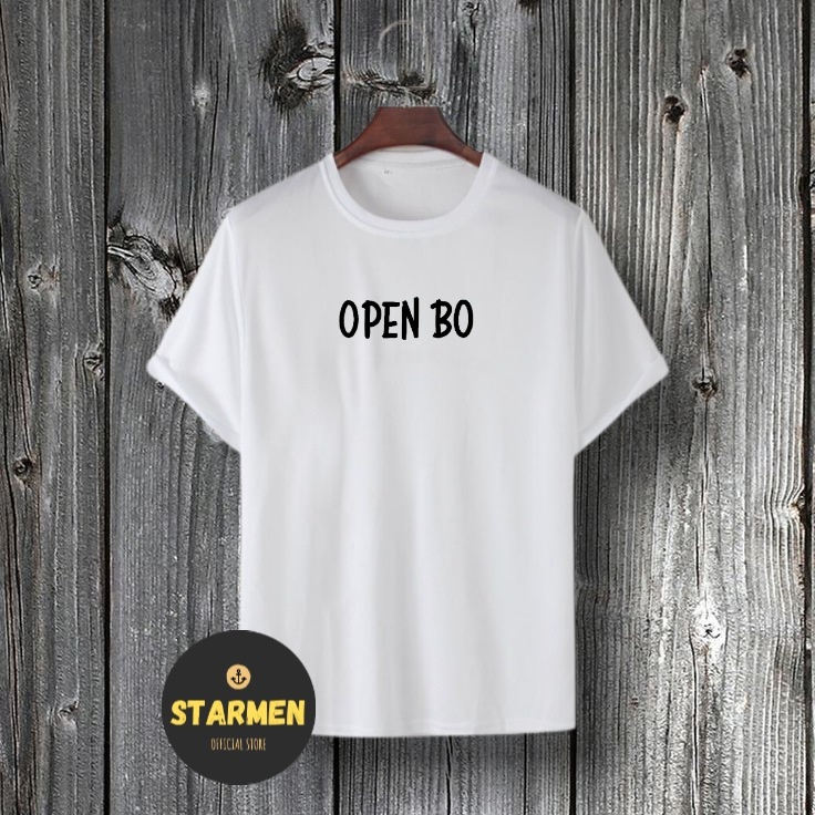 Kaos Distro Pria T-Shirt Motif Kata Kata OPEN BOO