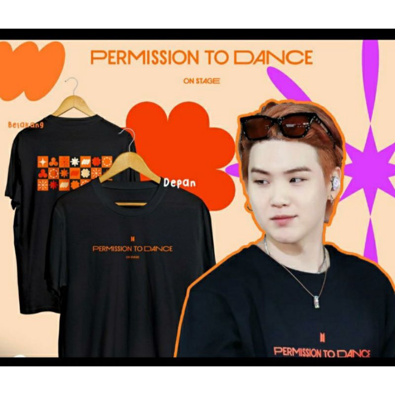 BAJU KAOS Permission to Dance ON STAGE BTS LA Hitam