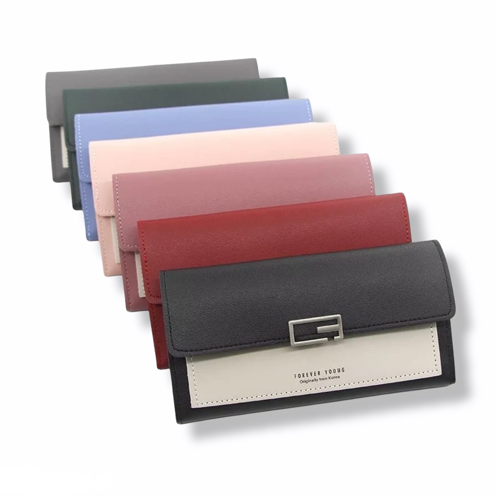 (27AN.ID) Dompet Wanita Panjang Impor 1910 Tipis lipat murah real pic C12-1