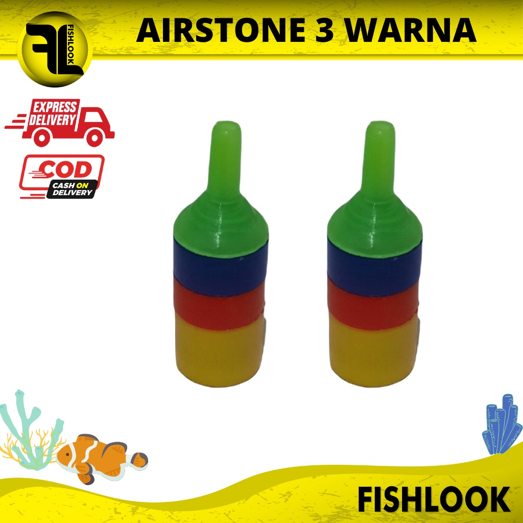 airstone 3 layer plastik warna warni mini batu gelembung aerator