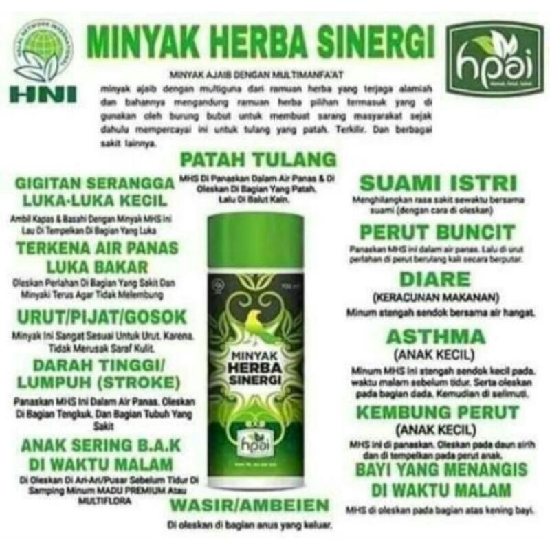 Minyak Herbal Sinergi HNI/HPAI