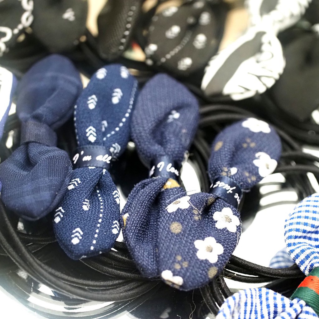 Kuncir Pita Chibi Kawat Katun SATUAN / Karet Rambut Chibi / Ikat Rambut Pita /Kuncir Rambut Korea-7