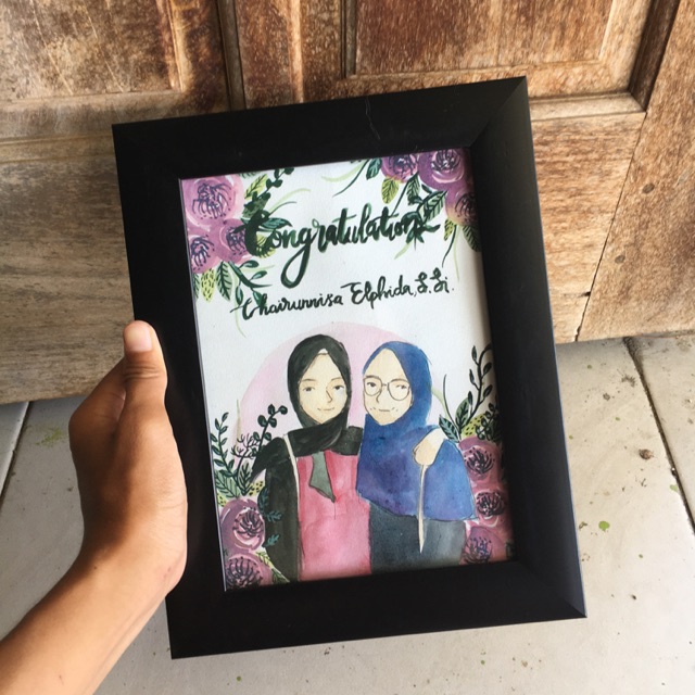 

Kado Ulang Tahun / Hadiah Ulang Tahun / Hadiah Wisuda / Gambar Lukis cat air ukuran A5