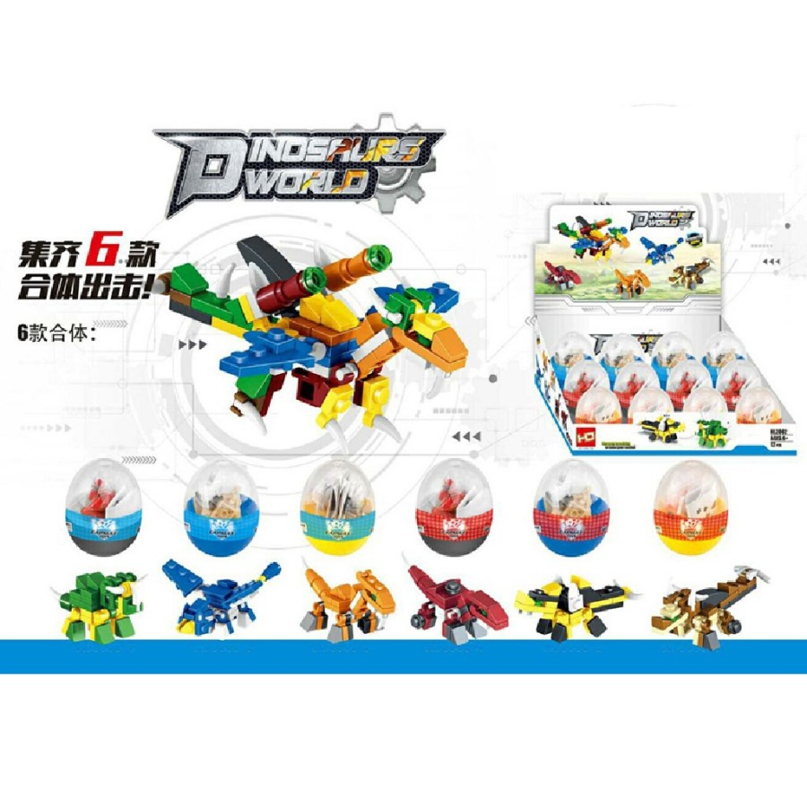 Brick Dino Egg Mainan Dinosaurus dalam Telur