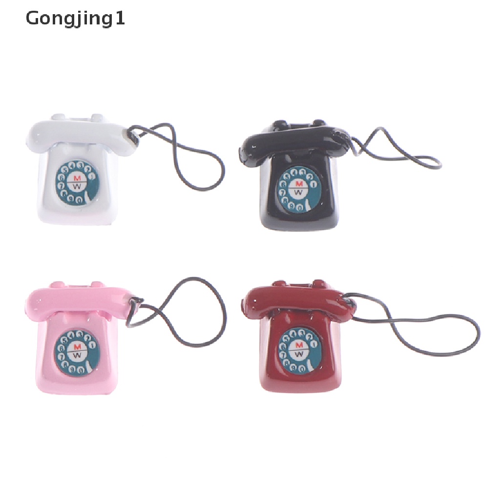 Gongjing1 Mainan Miniatur Telepon Retro Untuk Dekorasi Rumah Boneka