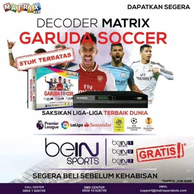 Receiver GARUDA MATRIX SOCCER full hd