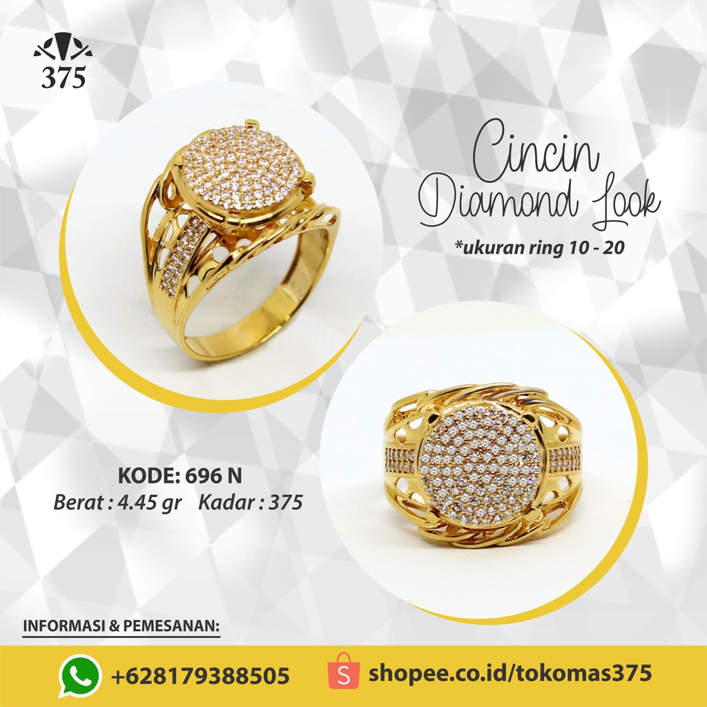 TM375 CINCIN EMAS ASLI DIAMOND LOOK