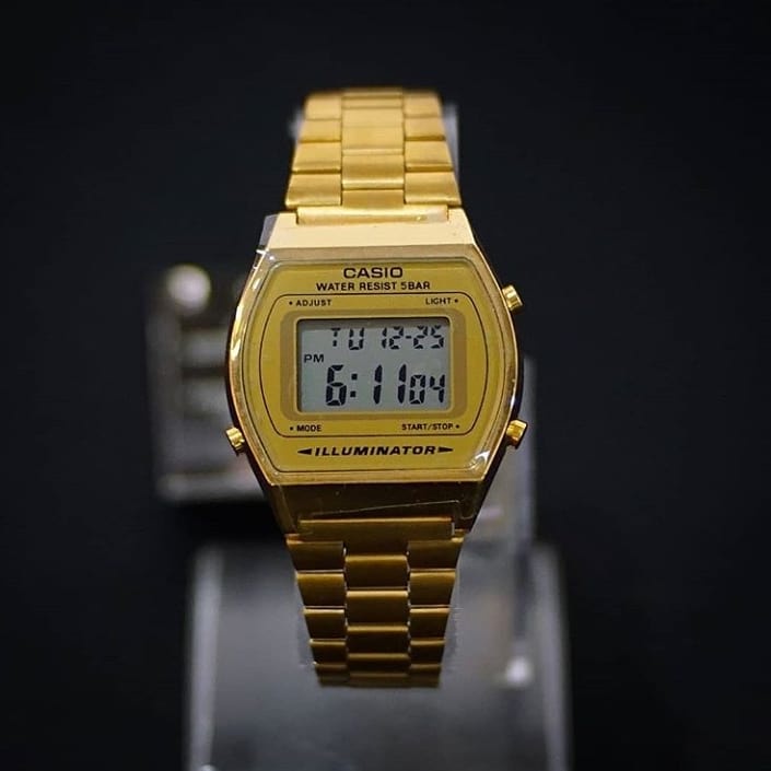 Jam Tangan Pria CASIO Rantai Tipis M2 Mechanical Full GOlD