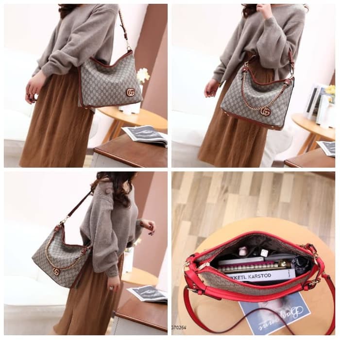 KUALITAS BAGUS TAS BRANDED IMPORT GUCCI7026 KEBURU HABIS..