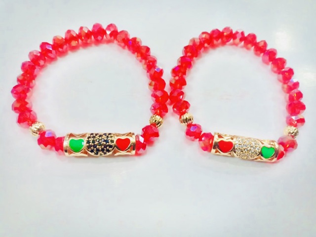 Gelang tangan wanita gelang kristal yaxiya lapis emas xuping emas hongkong