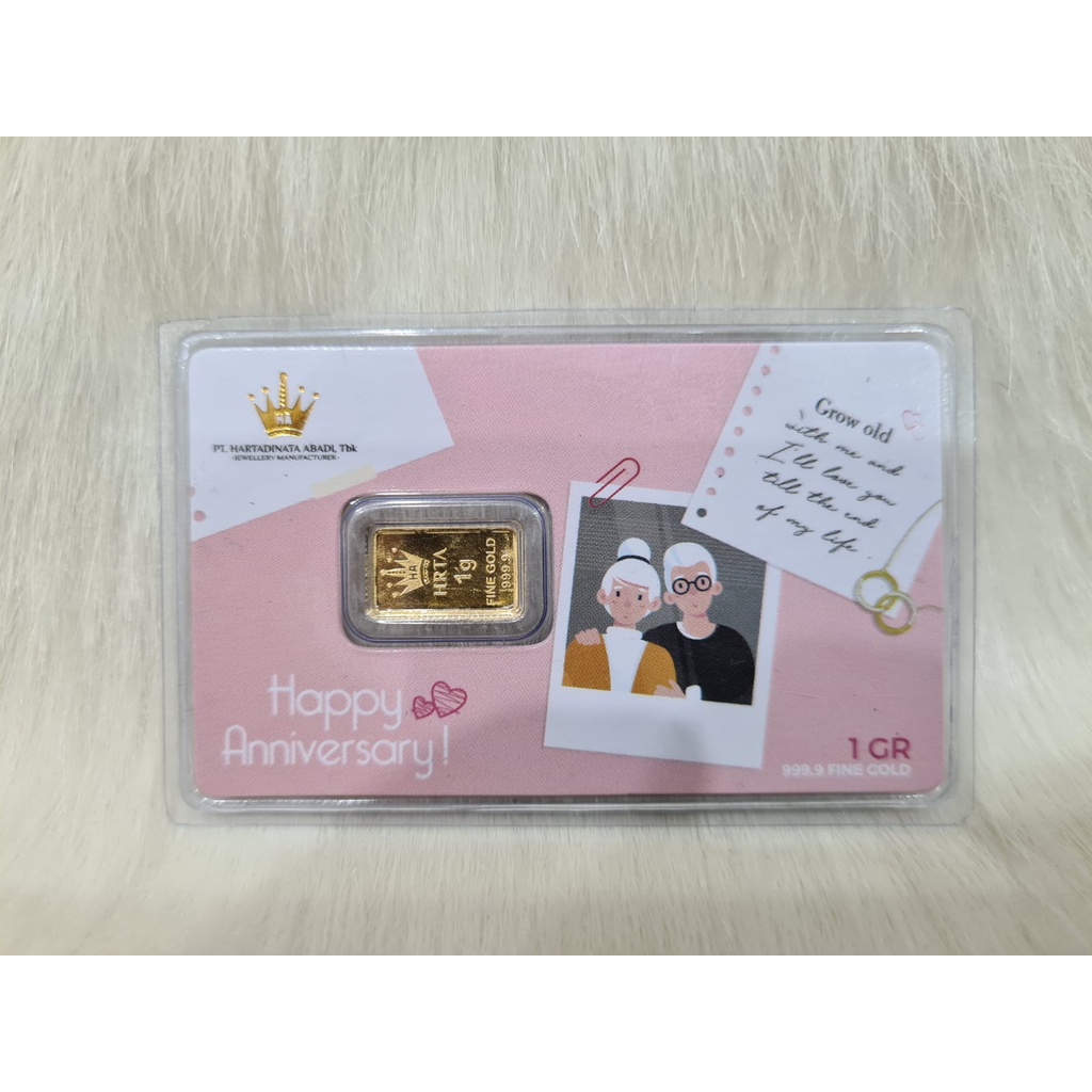 HADIAH GIFT MINI GOLD PT HARTADINATA EMAS LOGAM MULIA 99.99 TERMURAH MEDAN SERTIFIKAT 1 GR