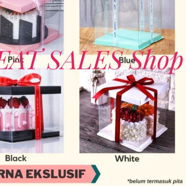 

✵ Kotak kue transparan cake box mica dus kue P22 x L22 cm ♜