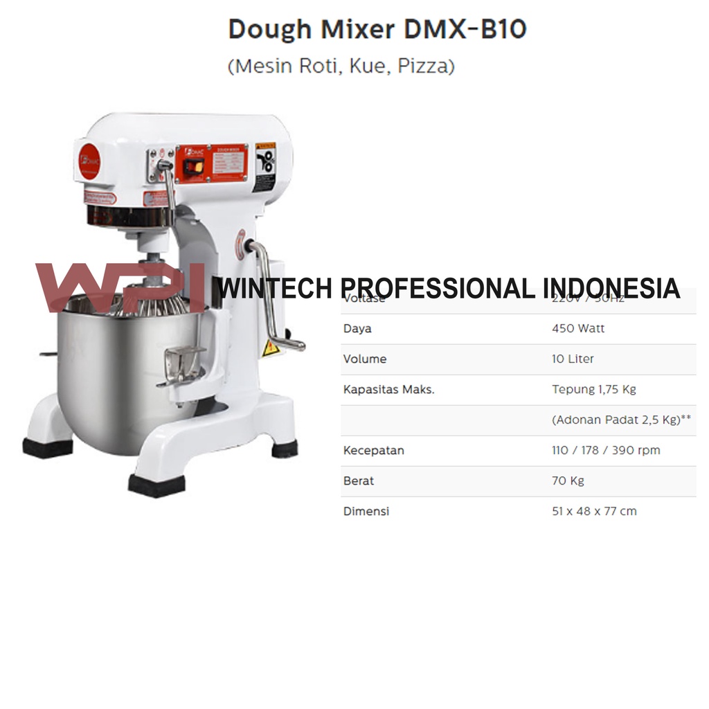 FOMAC DMX-B10 Dough Mixer - Mixer Roti & Mixer Kue - Mixer Adonan