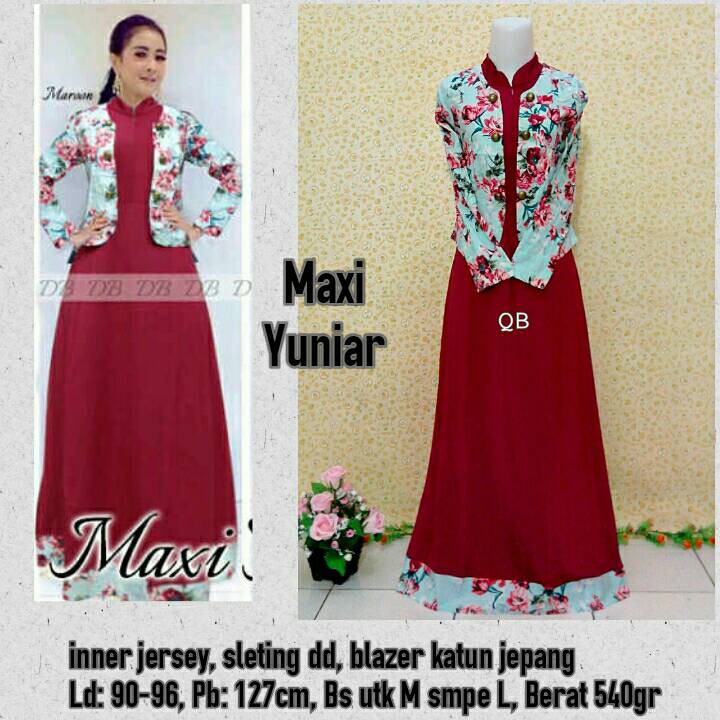 GAMIS PESTA YUNIAR MAXI DRESS MUSLIM TERMURAH
