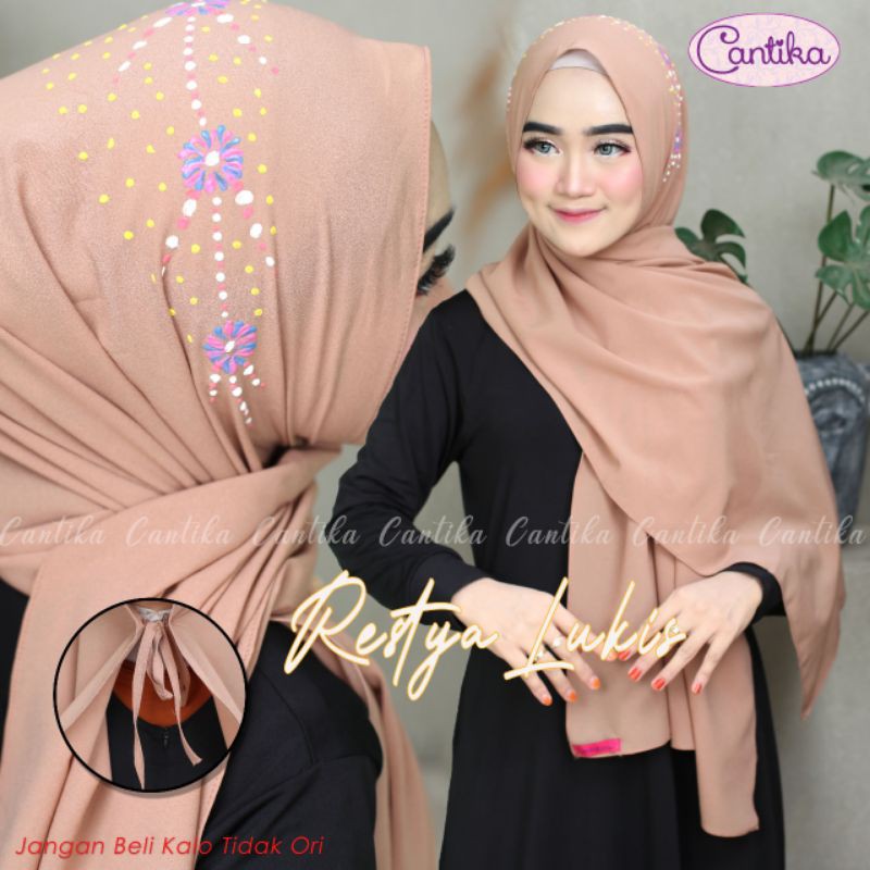 Pashmina Tali Lukis Restya Diamond Original Cantika Hijab