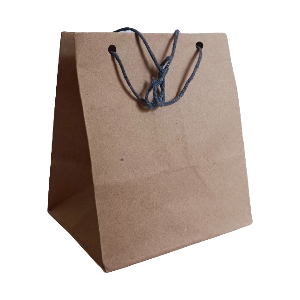 Paper Bag Coklat Polos Craft Uk 14x11x16 Donat [ECERAN] GOODIE BAG paper bag polos coklat / paperbag murah / Tas Kertas kecil mini souvenir