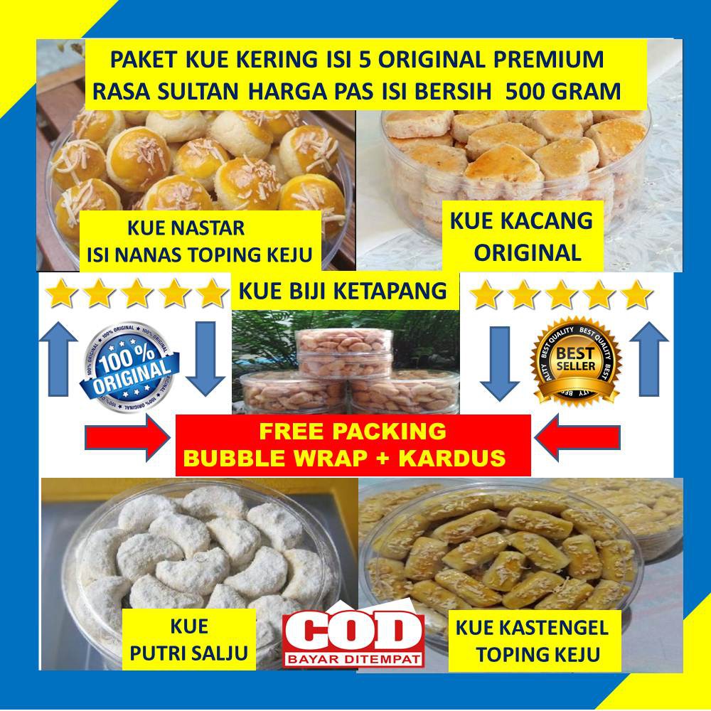 

Paket Kue Kering Kue Lebaran Kue Natalan Premium Homemade Isi 5