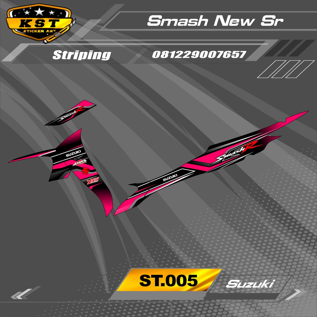 Striping Smash New SR - Sticker Striping Suzuki Smash New SR . ST 005