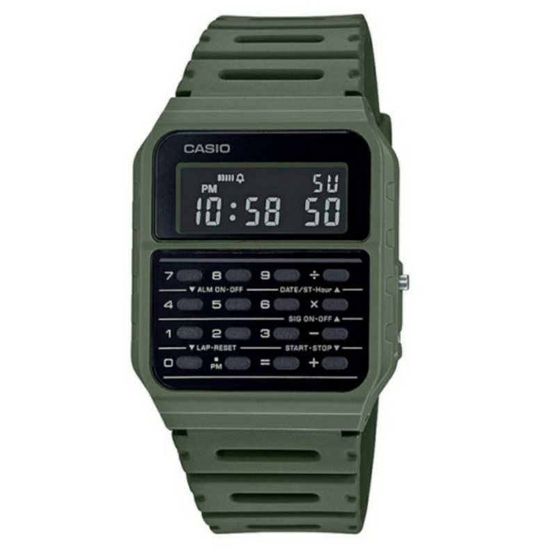 jam tangan casio kalkulator ori ca-53wf-3bdf hijau jam tangan casio calculator original garansi resm