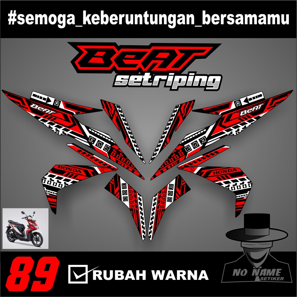 Striping stiker setiker Motor Beat esp (89) 2016 2017 2018 2019 / Fi New Esp Iss Variasi Honda 002