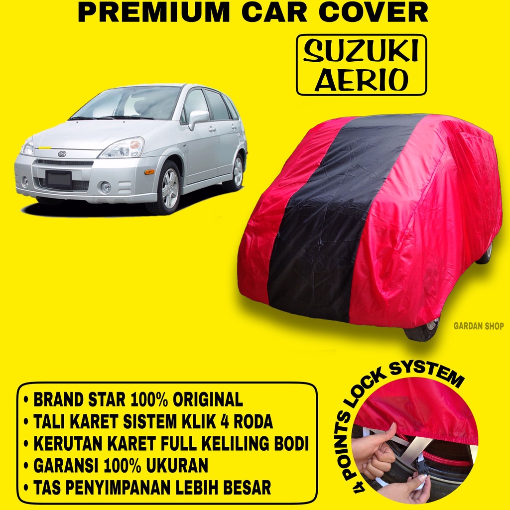 Body Cover SUZUKI AERIO MERAH HITAM Penutup Bodi Mobil Suzuki Aerio Waterproof PREMIUM