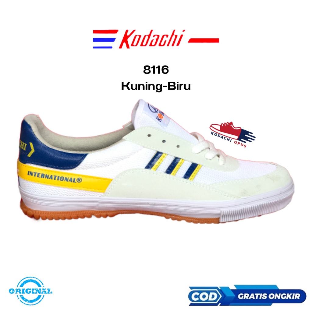 Sepatu Kodachi 8116 Kuning-Biru Original / Sepatu Olahraga Bulutangkis