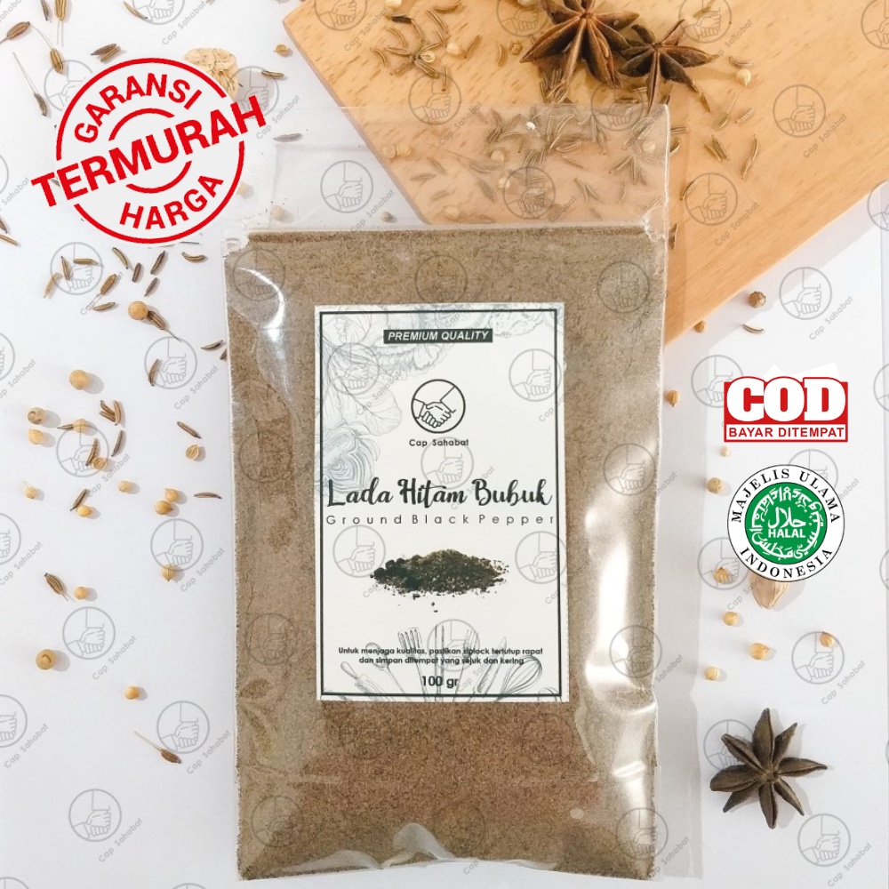 Lada Hitam Bubuk Asli 100gr / Bubuk Lada Hitam Murni 100% / Black Pepper / JSR Rempah Kualitas Premium