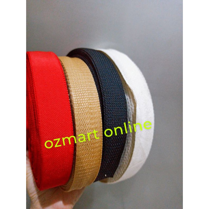 

Tali webbing tas katun 2.5cm harga per 1 m coklat muda