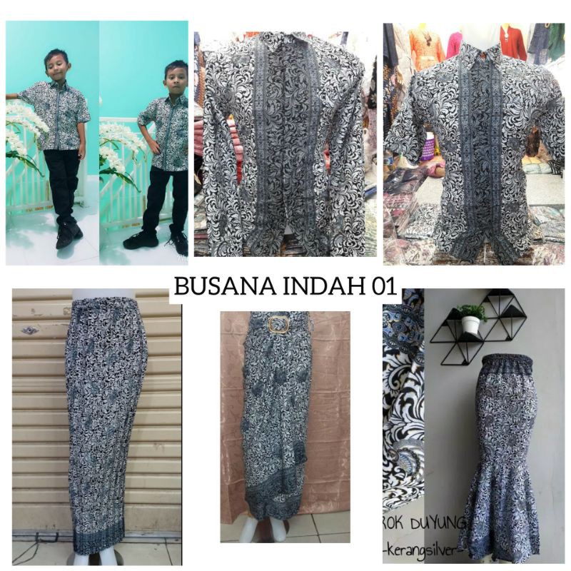 COUPLE BATIK / SERAGAMAN BATIK / BATIK MOTIF KERANG SILVER