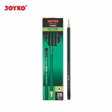 ( Ecer - 1 Pc ) JOYKO - PENSIL KAYU 2B - WOOD PENCIL HIJAU P88 / HITAM P99 / ANIMAL PRINT P92