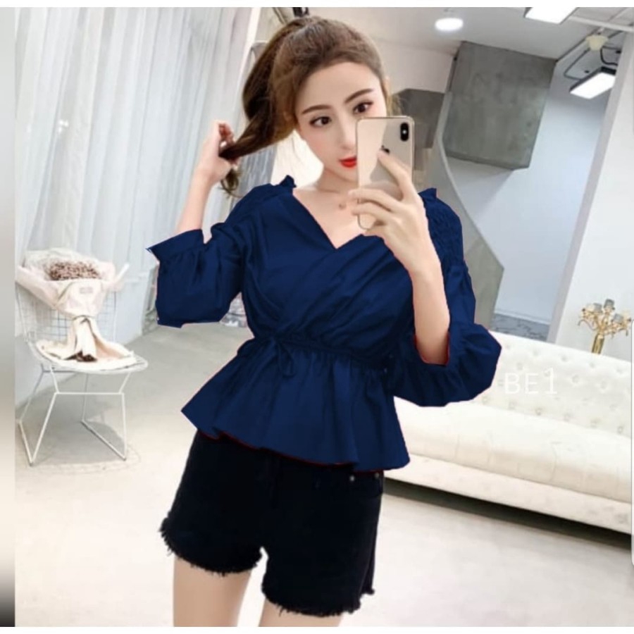 [NINDY Top VE]Blouse wanita mosscrepe var color