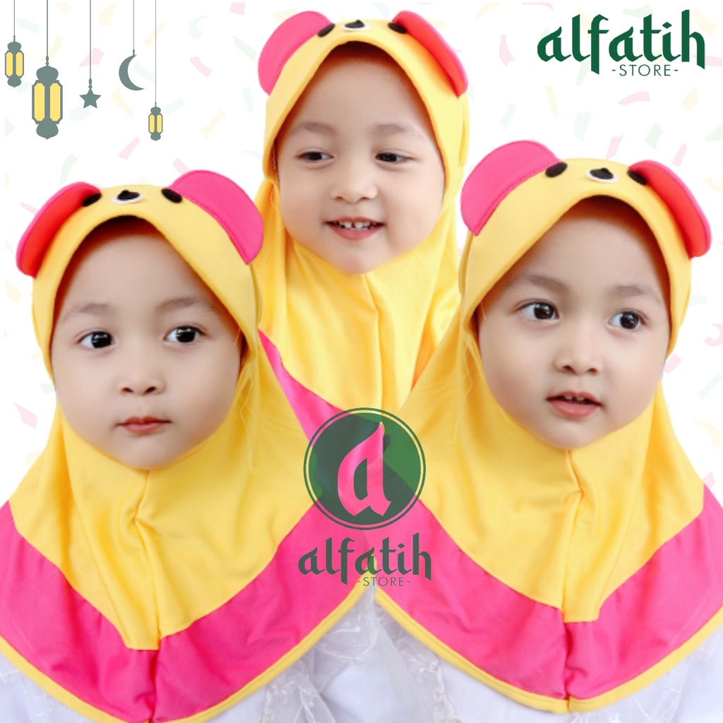 ALFATIH STORE / Jilbab ANAK KARAKTER PANDA LICU / HIJAB ANAK / HIJAB BAYI / KERUDUNG ANAK / Kerudung Anak Jilbab Hijab Anak Bayi Perempuan / pastan baby / hijab anak / Jilbab Anak bayi Usia 0-3 Tahun Bahan Jersey Premium Nyaman Di Pakai