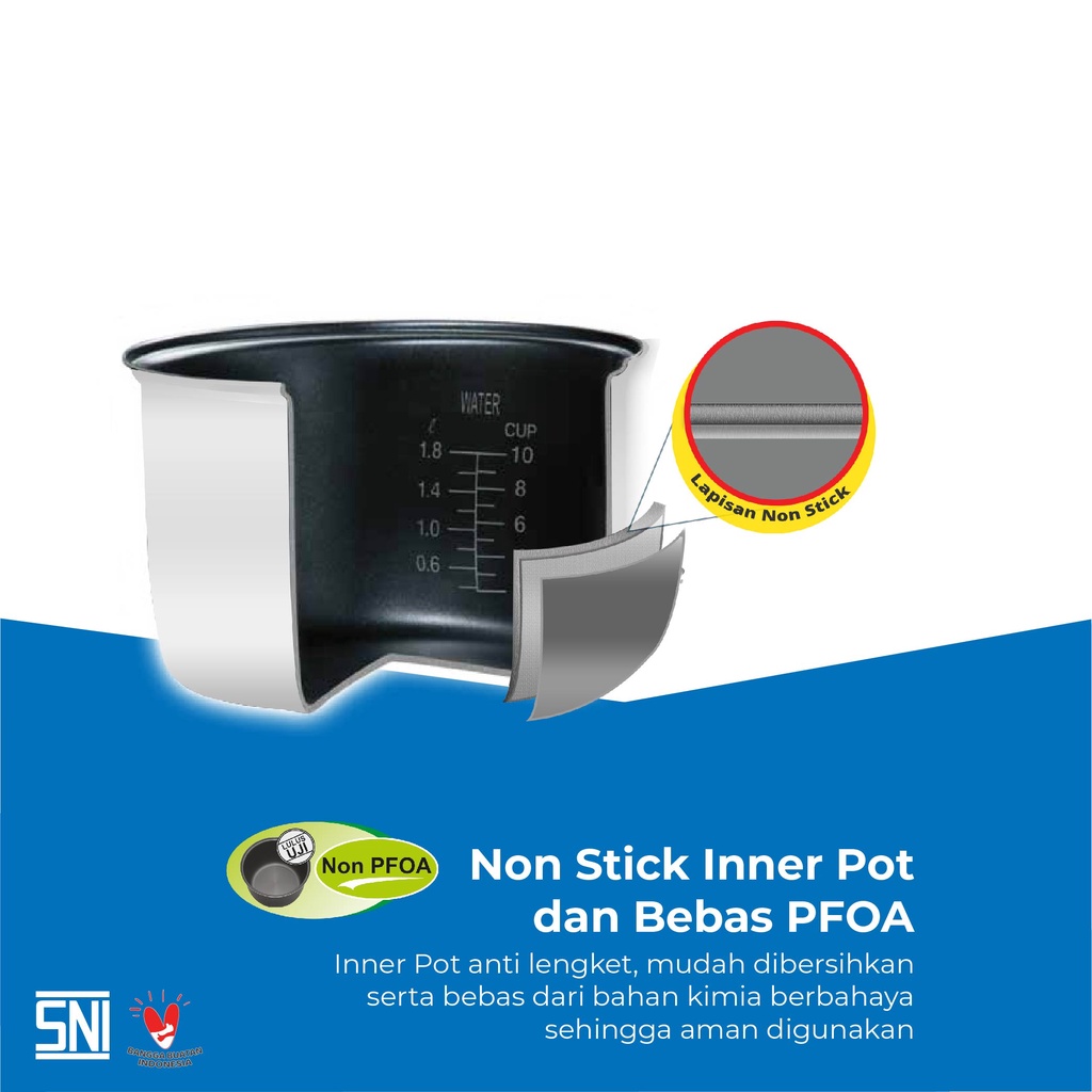 Magic Com / Rice Cooker Miyako 606 SBC  0,6 Liter Anti Lengket Bagus Murah Berkualitas Garansi Resmi