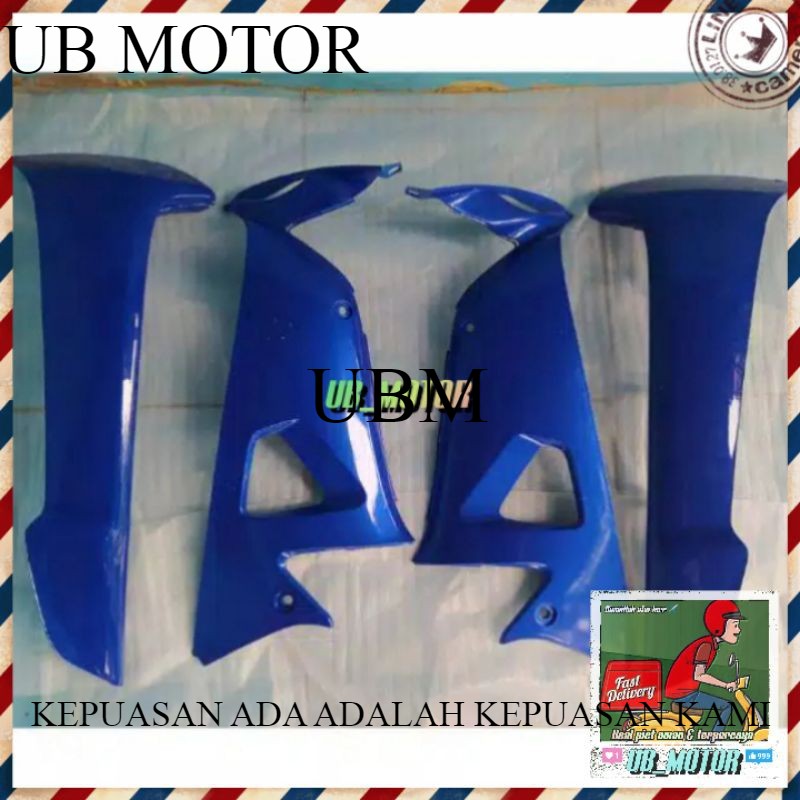 sayap body depan luar dalam motor supra fit new warna biru