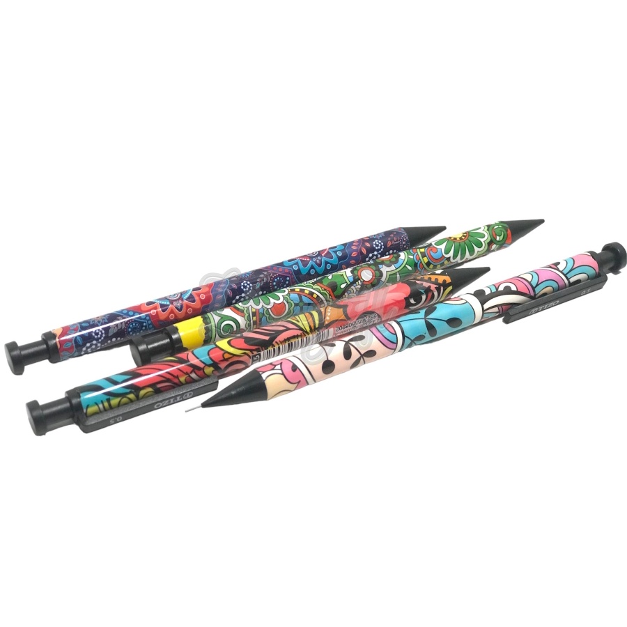 ( Ecer 1 pc ) PENSIL MEKANIK TIZZO - MECHANICAL PENCIL MOTIF BATIK / KAYU WARNA MENARIK