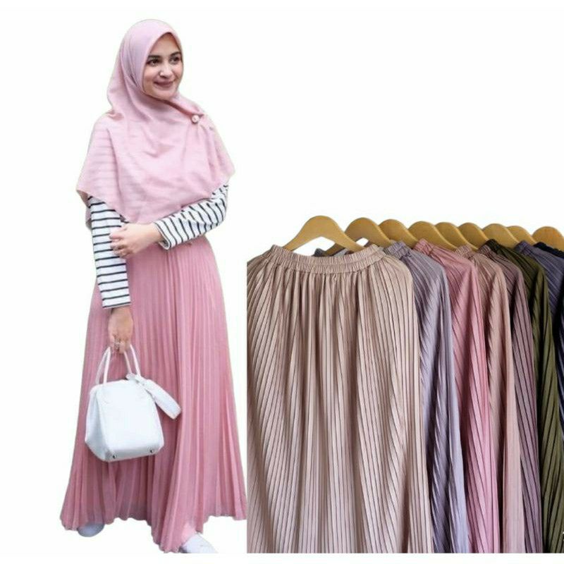 Rok plisket Lidi premium/Rok Plisket Lidi Jumbo [BISA COD]
